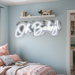 Ohbaby - Iluminación LED de Neón Personalizada para Habitaciones Infantiles, Oficinas, Eventos Festivos - Luces de Ambiente Púrpuras para Decoración de Fiestas en el Hogar - Product Image 1