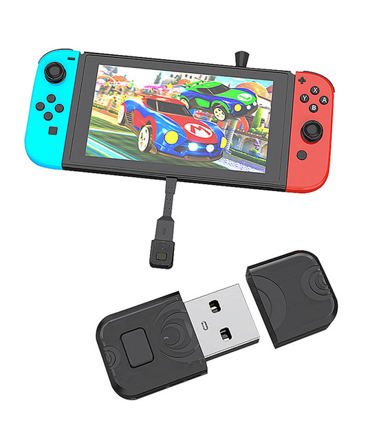 SYY BT 5.0 Wireless USB Dongle Game Console Audio Adapter Transmitter Charging Stand for NS Game Accessories Black
