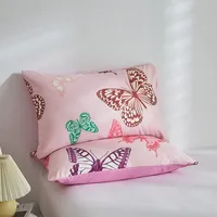 Vente en gros de housses de couette en microfibre avec motif de dessins animés brillent dans le noir housses de couette en forme d'animal papillon coloré