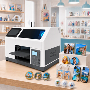 Nouvelle imprimante jet d'encre UV intelligente A4 compacte avec écran tactile 7 pouces, machine d'impression entièrement automatique <span class=keywords><strong>pour</strong></span> étuis de téléphone, cartes et balles de golf - Product Image 1