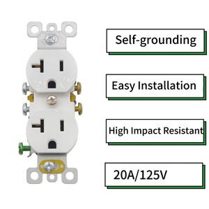 US Standard 20Amp 125V White Duplex Wall <strong>Socket</strong> Receptacle Tamper Resistant Self Grounding Outlet Cooper Wiring Devices - Product Image 2