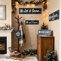 Laissez la neige tomber... ailleurs - Panneau en aluminium enduit avec peinture décorative - Art mural d'hiver - Décoration vintage pour la maison - 4x16 pouces