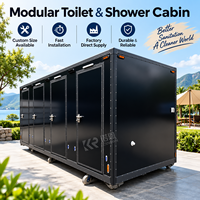 Ensemble de douche de toilette Cabine de douche de luxe avec toilette Salle de bain extérieure portable pour camping et événements Remorque de douche mobile