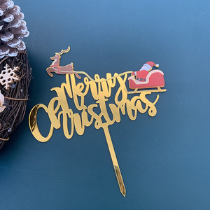 ของตกแต่งเค้กอะคริลิคธีมคริสต์มาส รูปซานต้า กวางเรนเดียร์ และตุ๊กตาหิมะ สำหรับงานปาร์ตี้ - Product Image 2