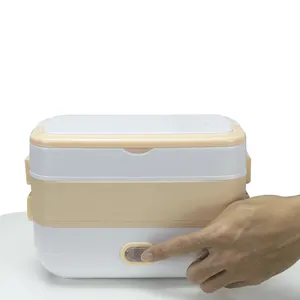 식품 히터 휴대용 미니 밥솥 두 레이어 식품 플라스틱 용기 전기 도시락