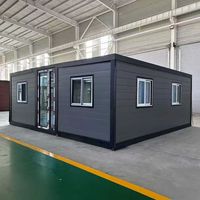 Casa Contenedor Expandible de Lujo con 2 Dormitorios y Techo Plano, Casa Modular Prefabricada Móvil para Vivienda Residencial