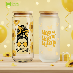 Vaso <span class=keywords><strong>de</strong></span> Vidrio Impermeable Goode <span class=keywords><strong>de</strong></span> 20 oz, Adhesivos <span class=keywords><strong>de</strong></span> Transferencia para Vasos, Calcomanías <span class=keywords><strong>de</strong></span> Dibujos Animados, Regalo Ecológico para el Día <span class=keywords><strong>de</strong></span> <span class=keywords><strong>la</strong></span> Madre, Colores Brillantes, Etiqueta UV DTF - Product Image 3