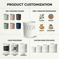 Bougie parfumée en cire de soja en céramique de luxe personnalisable, fabrication artisanale, logo personnalisé, taille pour la décoration de la maison, Nouvel An, Journée de la Terre