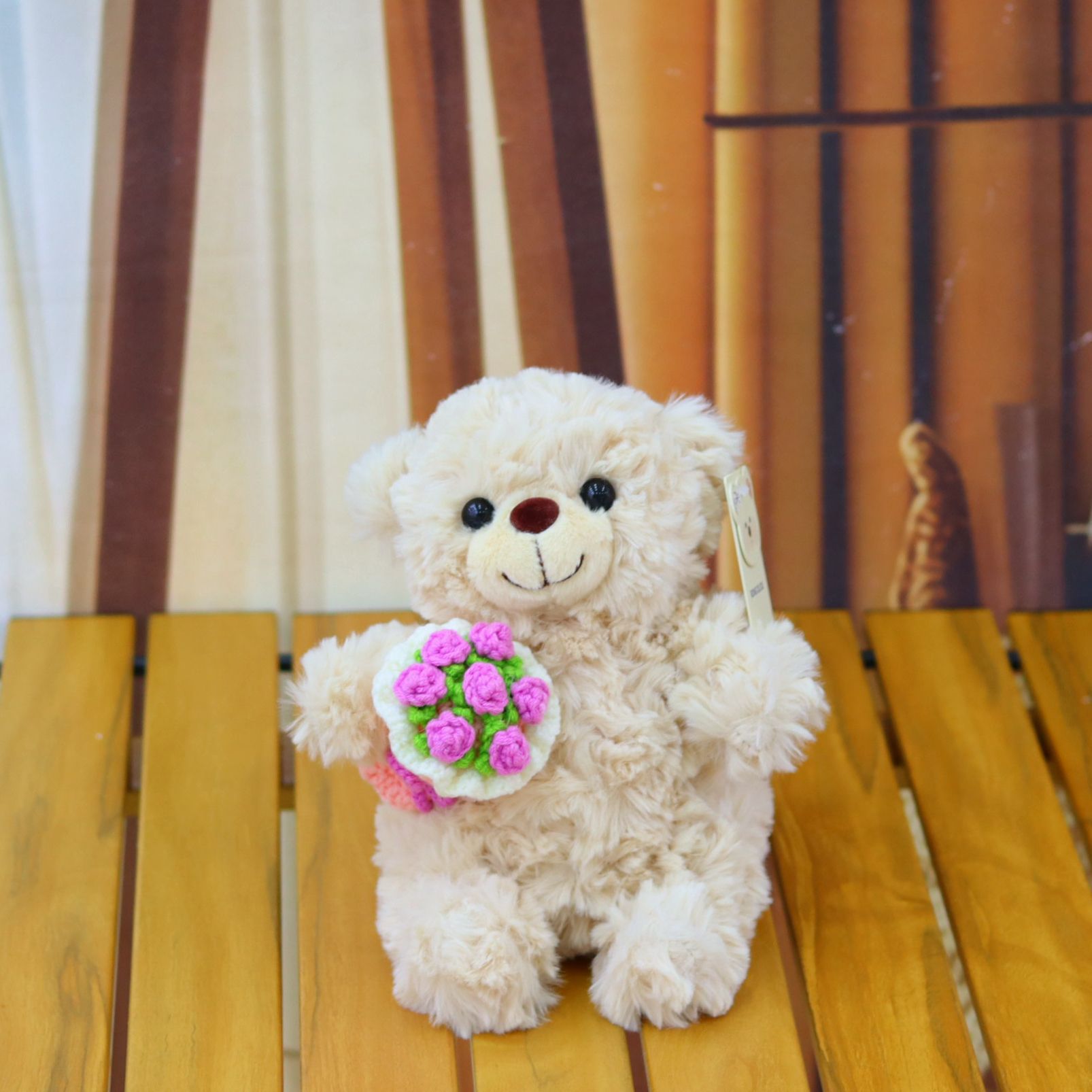style bouquet de fleurs rose clair ours