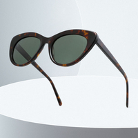 Lunettes de soleil œil-de-chat en acétate à monture fine avec logo personnalisé, verres dégradés, de qualité supérieure, de luxe, pour la vente en gros