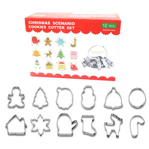 Juego de Cortadores de Galletas Navideños 3D de Acero Inoxidable, Moldes <span class=keywords><strong>para</strong></span> Repostería, Herramientas <span class=keywords><strong>para</strong></span> Amasar, Venta al Por Mayor - Product Image 1