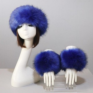 Women Faux Fur <b>Headband</b> Cuffs Set <b>Elastic</b> Earwarmer Wristbands Winter Warm Travel Set - Product Image 3