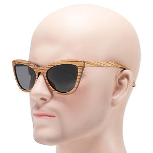 Gafas de Sol Cat Eye con Marco de Madera Conchen, Lentes Polarizadas TAC con Protección UV400, Color Negro, Unisex, para Conducir, Protección Solar W3103 - Product Image 2