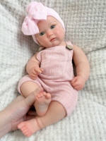 Poupée Reborn Artisanale de 18 Pouces, Corps Entier en Silicone Souple, Bouche Ouverte, Nouveau-né Réaliste, Fille Rêveuse, Nœud Papillon, Jouet Doux Tendance