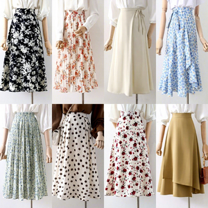 Venta al por Mayor de <span class=keywords><strong>Faldas</strong></span> Plisadas para Mujer a Bajo Precio, <span class=keywords><strong>Faldas</strong></span> Midi de Gasa con Estampado Floral, Ajustadas, Cómodas y Transpirables - Product Image 3