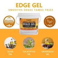 Gel de Tresses Professionnel à Séchage Rapide pour Salon, Gel de Fixation Extrême pour Twists, Tresses, Wave Edge, Cornrows et Locs, 56 oz