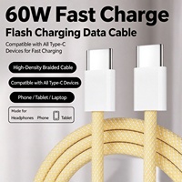 Pengisi Daya Cepat 60W Tipe C ke Tipe C Kabel 1M 2M 3M Kabel Data Pengisian Cepat PD untuk iphone 15 16 17 Pro Max xiaomi Samsung Huawei