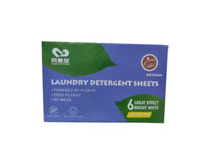 Feuilles de blanchisserie de détergent d'habillement de type papier biodégradable de nettoyage efficace portatif