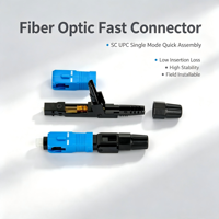 Conector de Fibra Óptica SC UPC para Instalación de Redes FTTH en Interiores y Exteriores, Conector Rápido de Fibra Óptica
