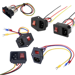 3 Pin IEC320 C14 Inlet Module <b>Plug</b> 10A Fuse <b>Switch</b> Male Power Socket <b>With</b> Wires - Product Image 6