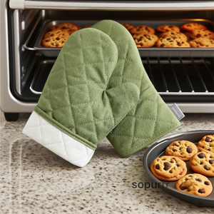 Ensemble de gants de <span class=keywords><strong>four</strong></span> personnalisés avec logo, résistants à la chaleur, en coton épais, <span class=keywords><strong>pour</strong></span> la cuisine, le barbecue, la cuisson et la préparation des aliments - Product Image 5