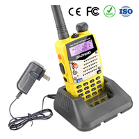 50% de réduction sur le talkie-walkie jaune Baofeng UV5RA UV-5RA 5W avec deux touches PTT, moniteur de canal, VOX, 128 canaux UHF VHF, radio analogique amateur