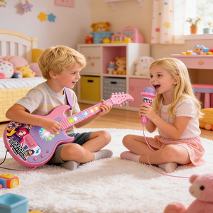 Guitarra de Juguete Kpop Demon Hunters con Luces <span class=keywords><strong>y</strong></span> Micrófono, Reproductor de Música para Niños <span class=keywords><strong>y</strong></span> Niñas, Gran Venta - Product Image 5