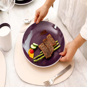 High Quality Dining Cups Plates and Bowls Ceramic Purple Dessert Plates and Colorful Glazed Drinking Cups - Product Image 4