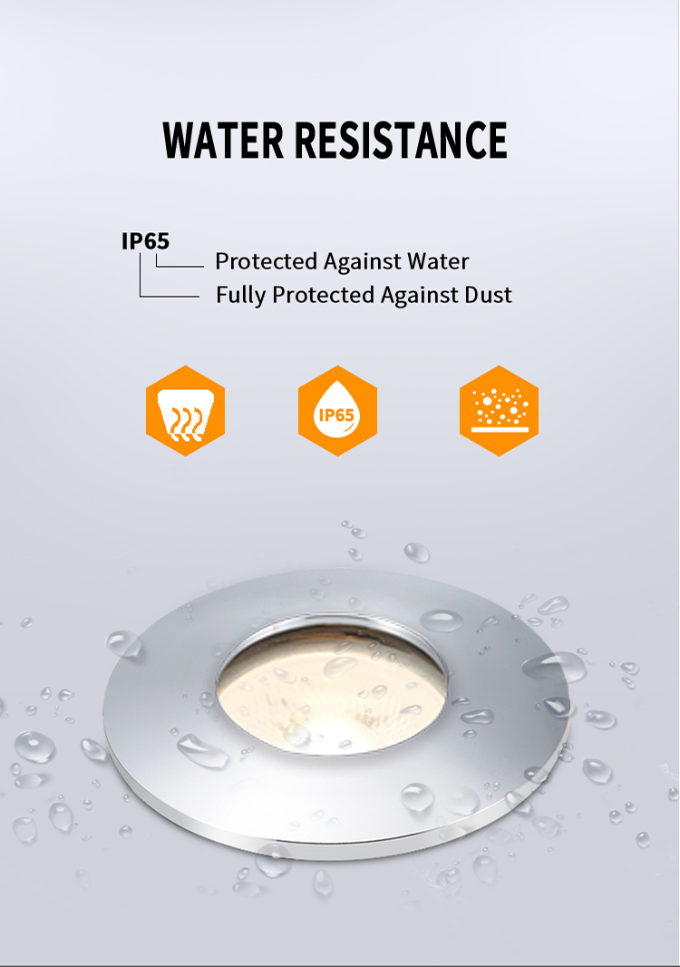 Recessed 84mm Waterproof IP65 Downlight Sand White For Shower Room