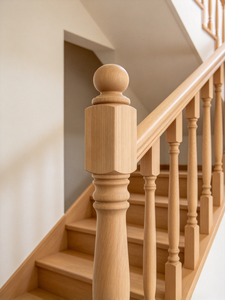 Balustre d'escalier en bois 1 1/4 po x 34 po, tube à sommet carré moderne pour poteaux de balustrade, style scandinave - Product Image 6