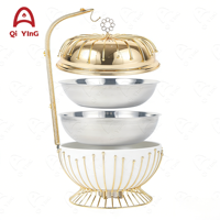 Set Peralatan Pemanas Makanan Mewah 8L Stainless Steel Gas Chafing Dish yang Laris Manis untuk Katering