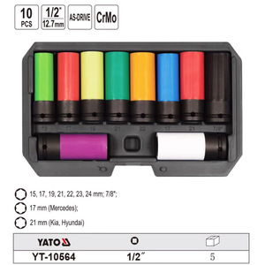 ชุดซ็อกเก็ตยาโตะ 1/2 นิ้ว ชุบโครเมียม บอลเฮ็กซ์ ซ่อมยานยนต์ YT-10564 - Product Image 2