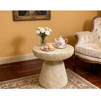Table basse moderne en oxyde de magnésium, table d'appoint en marbre crème, tabouret, meubles de salon, utilisation intérieure et extérieure