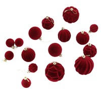 Ensemble de décorations de Noël en plastique écologiques de haute qualité pour l'extérieur, fournitures de décoration rouges, directement de l'usine pour l'arbre du Nouvel An
