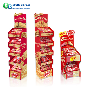 Custom Supermercado Snack <span class=keywords><strong>Display</strong></span> <span class=keywords><strong>Rack</strong></span> Pop Cardboard Floor <span class=keywords><strong>Display</strong></span> Stand Chocolate Candy Cookies Cardboard <span class=keywords><strong>Display</strong></span> Stand - Product Image 1
