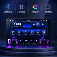 Autoradio MP5 universel 2 DIN pour tableau de bord avec GPS, CarPlay, Android Auto, FM, commande vocale IA, RGB, garantie 1 an