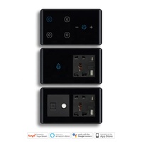 Nouveau commutateur intelligent Tuya WiFi 4M, spécification indienne, double interrupteur/prise, interrupteur tactile en verre, norme indienne, interrupteur intelligent