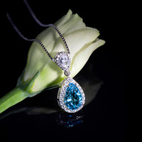 Bijoux fins, collier en argent S925 avec topaze naturelle de 3 carats, pendentif en pierres précieuses pour femmes, collier de bijoux