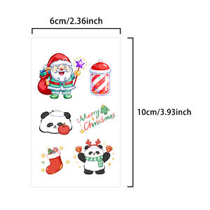 Kerst Tijdelijke Glitter Tatoeages Gezicht Sticker Dartel Cartoon <span class=keywords><strong>Panda</strong></span> Vader Kerst Waterdichte <span class=keywords><strong>Tattoo</strong></span> Voor Gezicht Nek Arm - Product Image 2