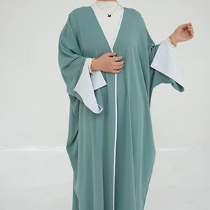 Abbigliamento tradizionale musulmano per donne, Turchia, Abaya modesta, Kimono, EID, Ramadan, Abaya aperta, Cardigan con maniche a pipistrello - Product Image 4