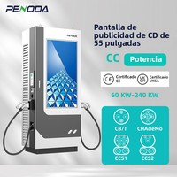Cargador de Vehículos Eléctricos de Corriente Continua Comercial de 60kw 80kw 120kw 160kw, Estación de Carga de CC Montada en el Suelo con Ethernet y Pantalla Publicitaria, OEM ODM