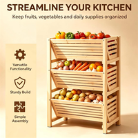 Panier à légumes en bois moderne pour la cuisine, empilable, pour ranger les pommes de terre, les oignons, les fruits et les légumes