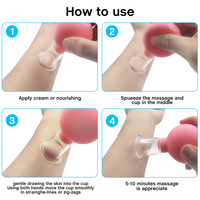 Ensemble de 4 ventouses anti-cellulite pour massage du visage, ventouses faciales, ensemble de ventouses en verre de silicone, thérapie par ventouses simple