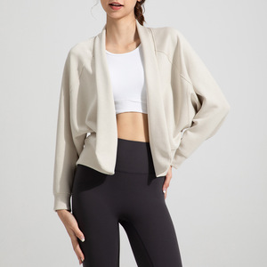Chaqueta de Yoga Athena Lulu Modal para Mujer, Estilo Cardigan con Capa de Aire, Color Blanco, Albaricoque, Castaño, Gris Grafito - Product Image 3