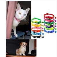 12 couleurs en gros respirant personnalisé Nylon collier de chien de compagnie collier réglable pour chats et petits chiens avec cloche