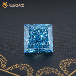 เพชรทรงบลูปรินเซสคัท ผลิตในห้องปฏิบัติการ Goldleaf IGI ขนาด 1-10 กะรัต สีฟ้าสดใสเข้มข้น ความสะอาดระดับ VVS-VS สำหรับการทำเครื่องประดับตามสั่ง - Product Image 3