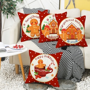 Nuovo per Amazon inverno natale pan di zenzero uomo stampato peluche cuscino decorativo per la casa divano cuscino all'ingrosso - Product Image 4