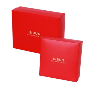 Wholesale elegant woman gentleman clothing paper packaging boxes custom printed red garment gift boxes luxury apparel boxes eco