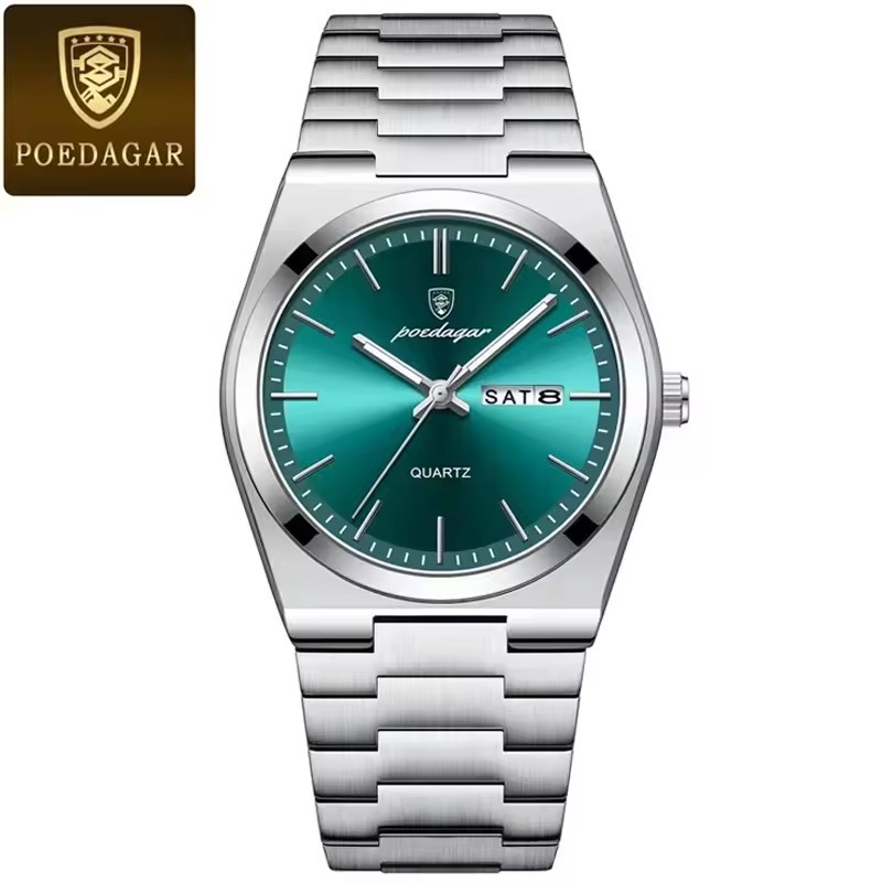 8 cinturini in acciaio inossidabile verde argento