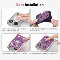 Coque de protection pour appareil photo en métal brillant avec protection d'écran en verre trempé 9H, étui compatible avec les coques à forte adsorption pour iPhone 18 Pro